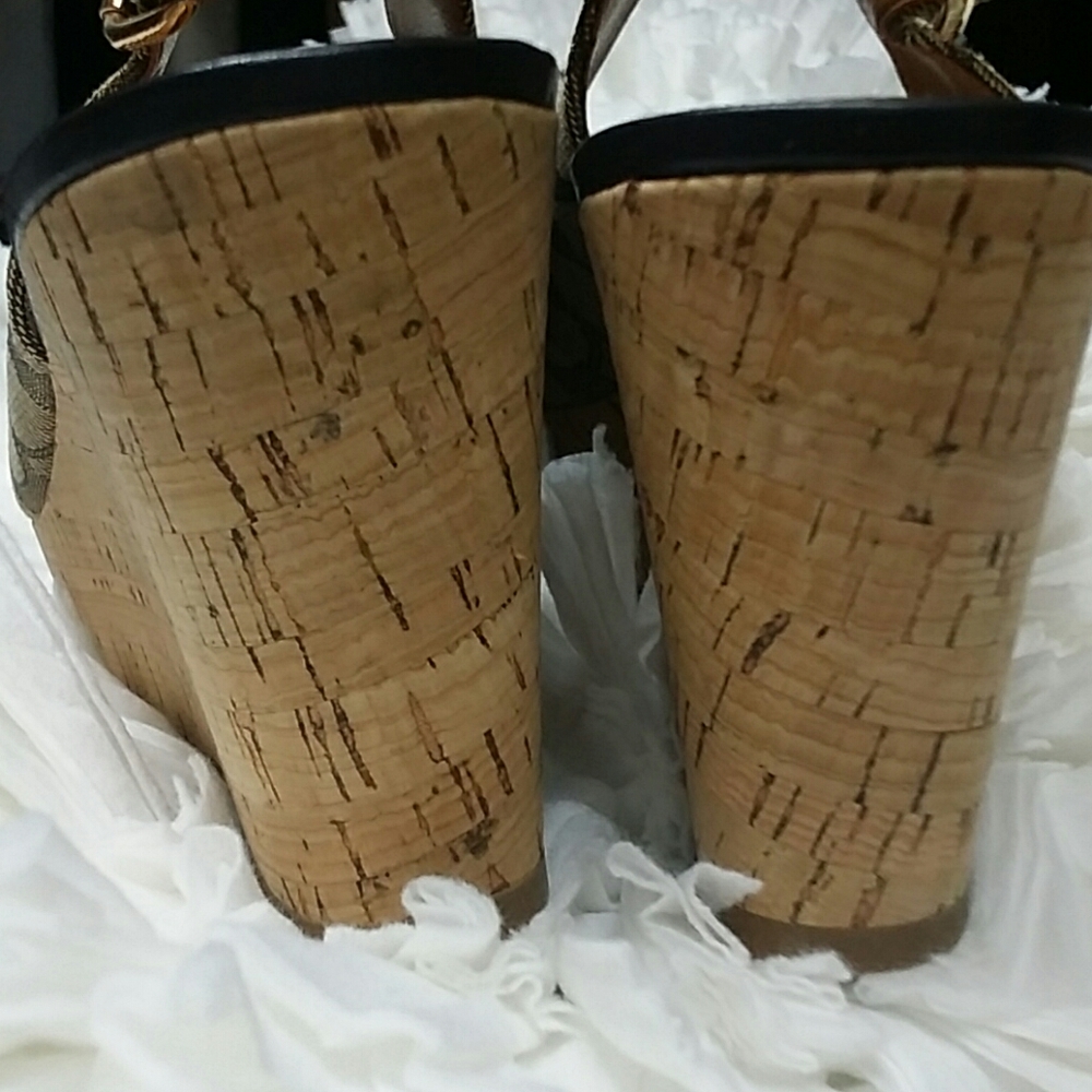 Coach Signature Ferry Wedges Platform Sandals 9.5 - Picture 13 of 15